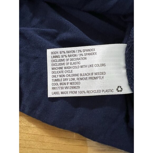 Knox Rose Peasant Blouse Embroidered Short Sleeve Dark Blue Size XS Hippie NWT - Picture 11 of 13